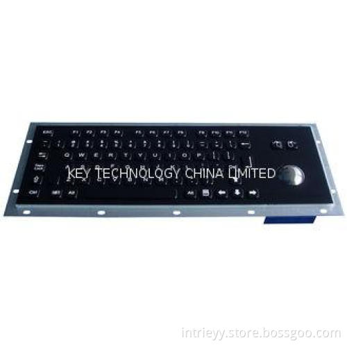 IP65 dynamic industrial black metal keyboard with trackball